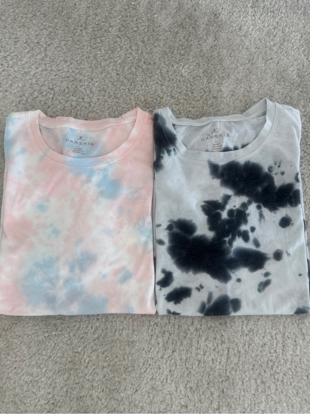 Danskin Women's Short Sleeve T-Shirt, Black & Pink Tie Dye, Size: Small, NWOT